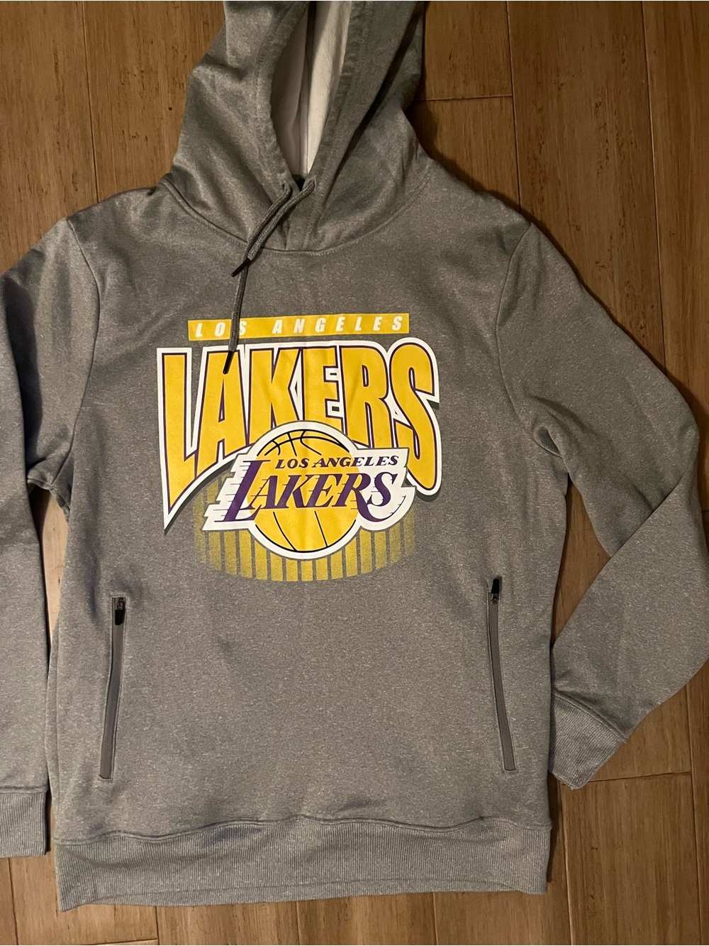 NBA Gray Crewneck Sweatshirt with Yellow & Purple Lakers Logo